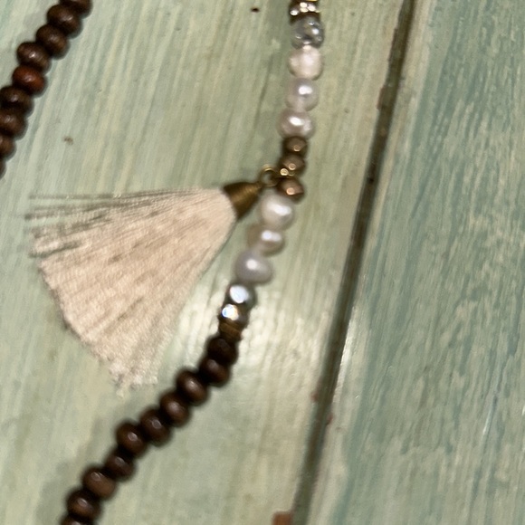 NAKAMOL (Free People) long Tiered necklace w tassels - Picture 6 of 8